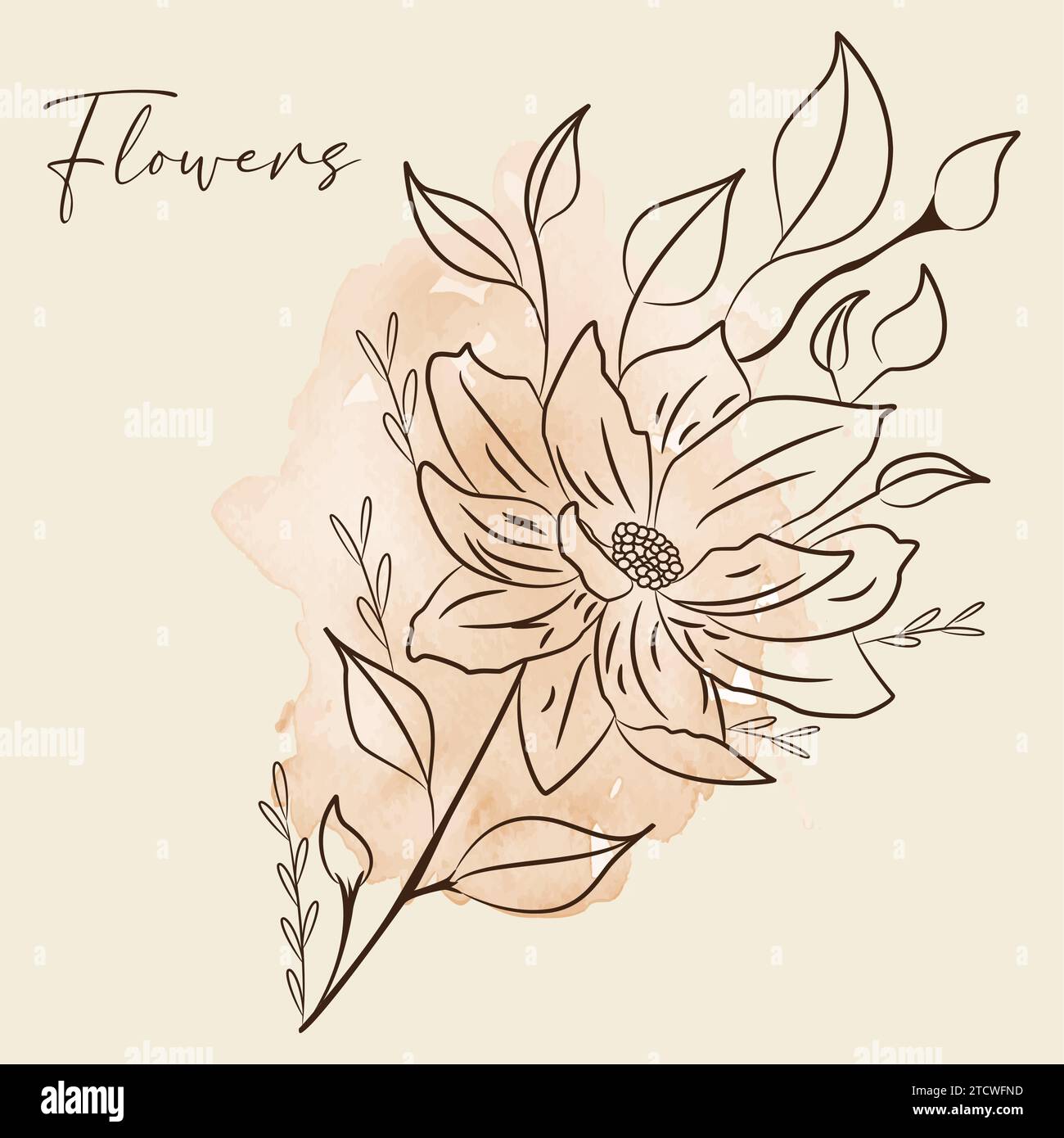 Vintage hand drawn flower sketch Vector Stock Vector Image & Art - Alamy