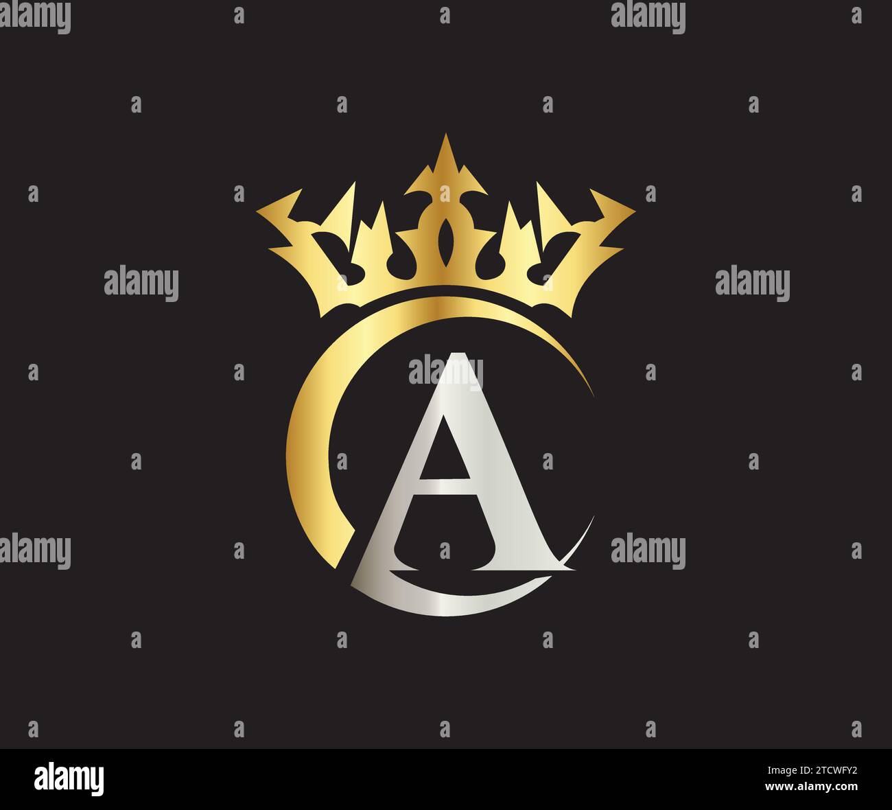 A letter Crown luxury kingdom sign with Golden Color Company Logo ...