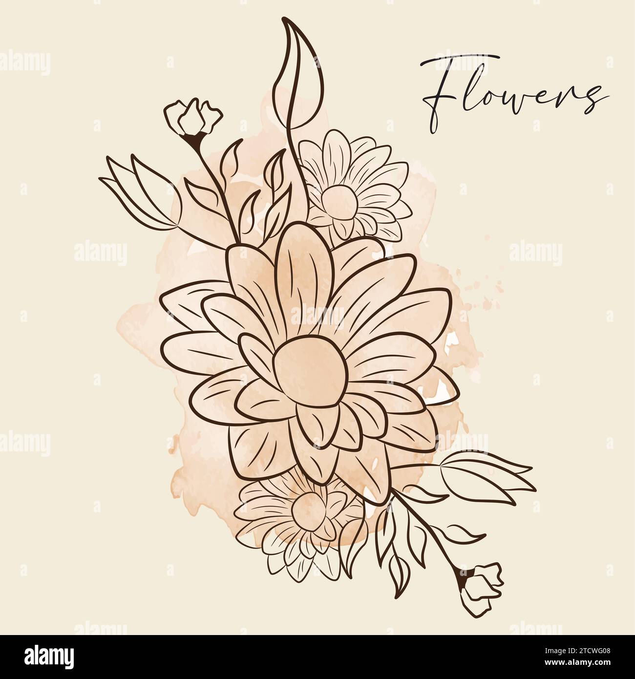 Vintage hand drawn flower sketch Vector Stock Vector Image & Art - Alamy