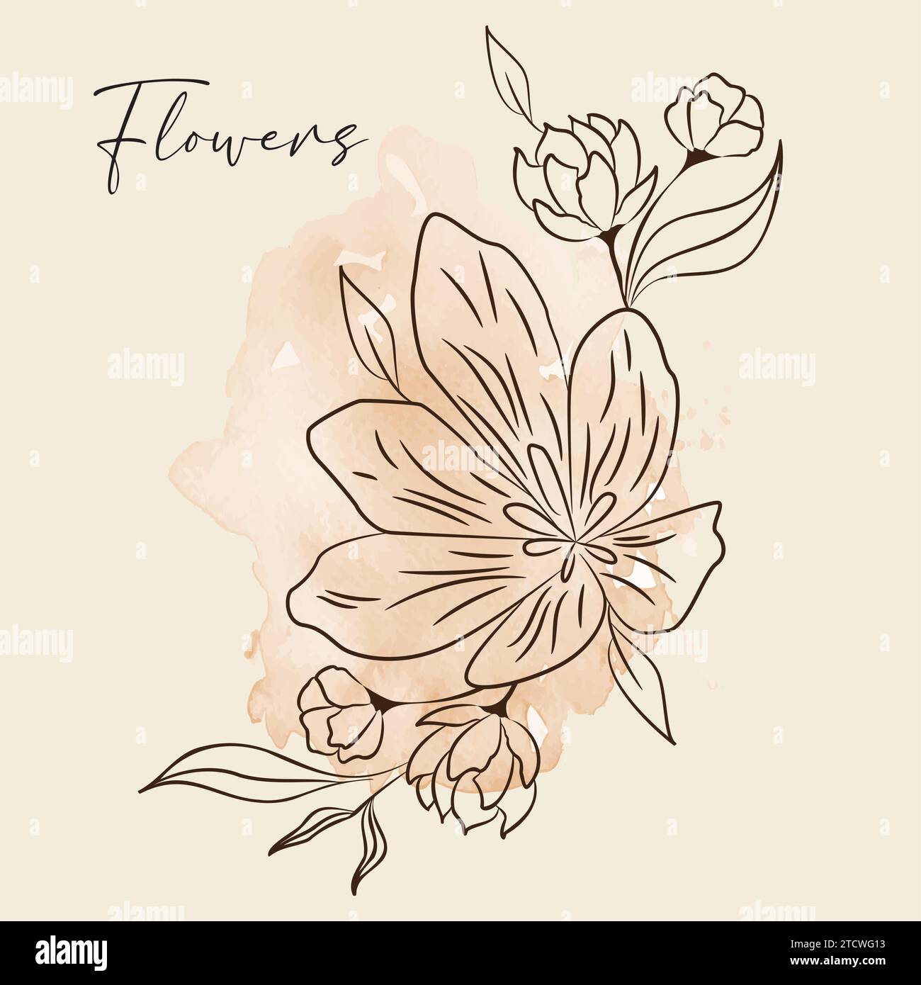 Vintage hand drawn flower sketch Vector Stock Vector Image & Art - Alamy
