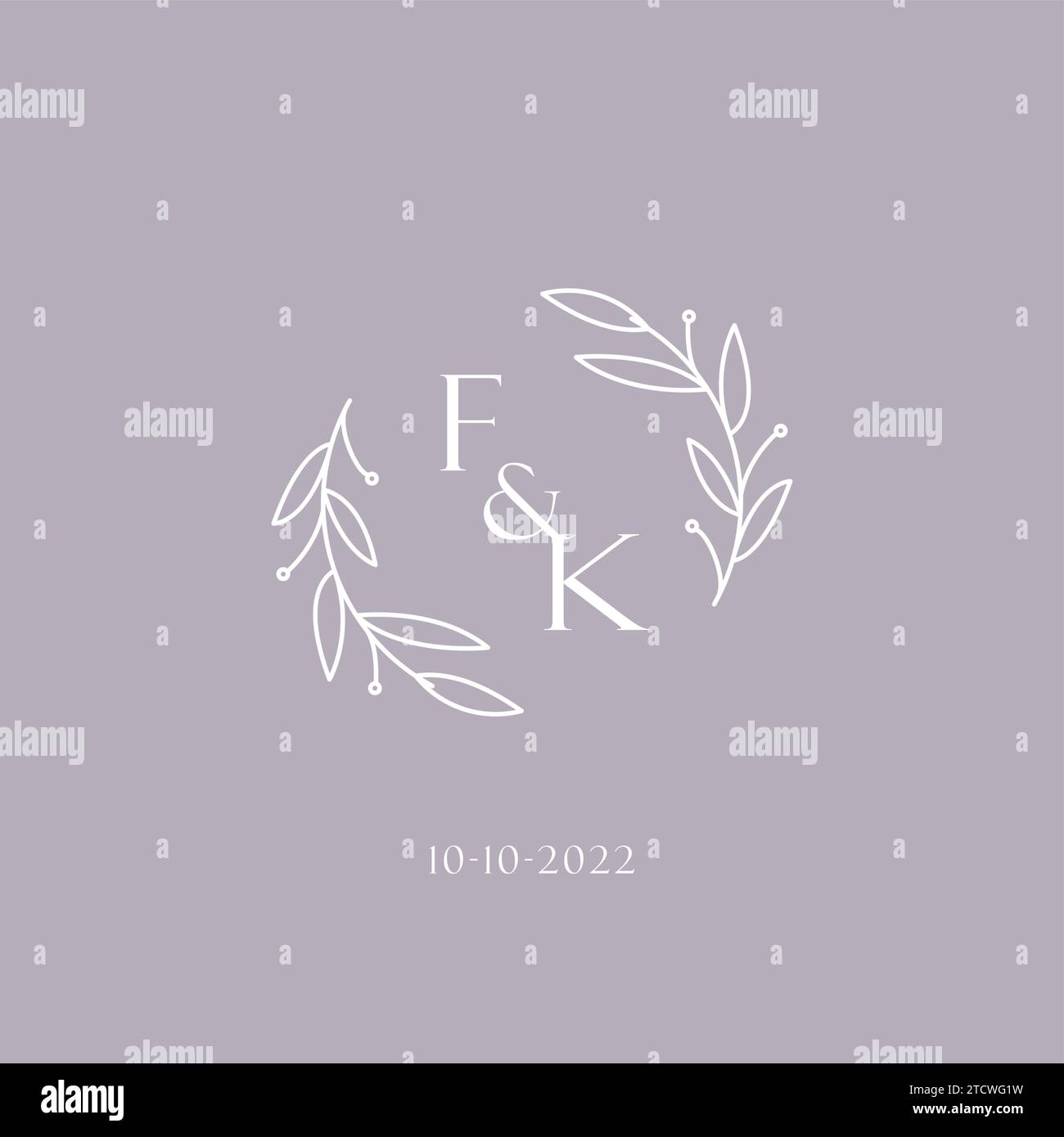 Initials FK wedding monogram logo inspiration vector graphic Stock ...