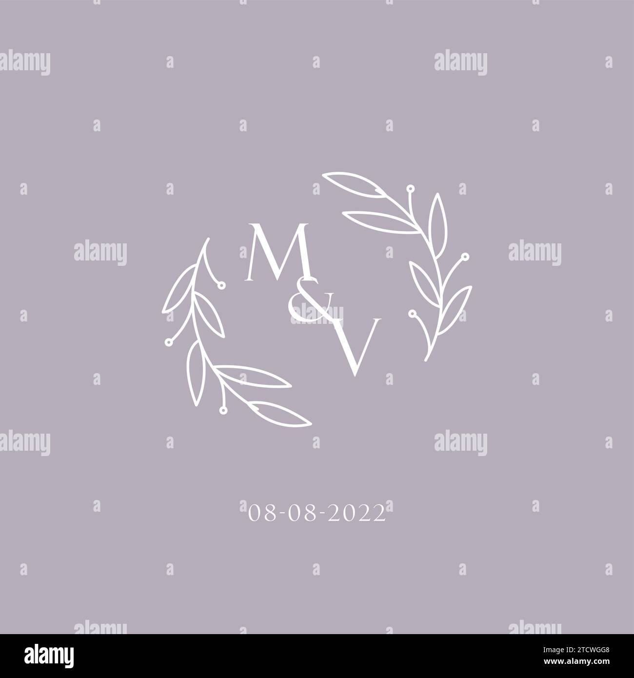 Initials MV wedding monogram logo inspiration vector graphic Stock ...