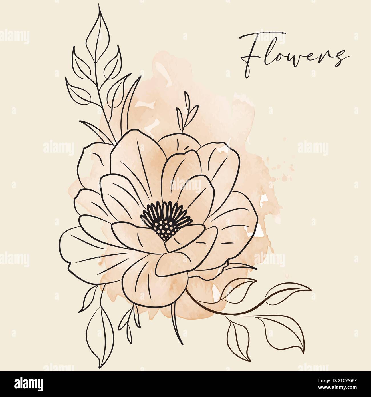 Vintage hand drawn flower sketch Vector Stock Vector Image & Art - Alamy