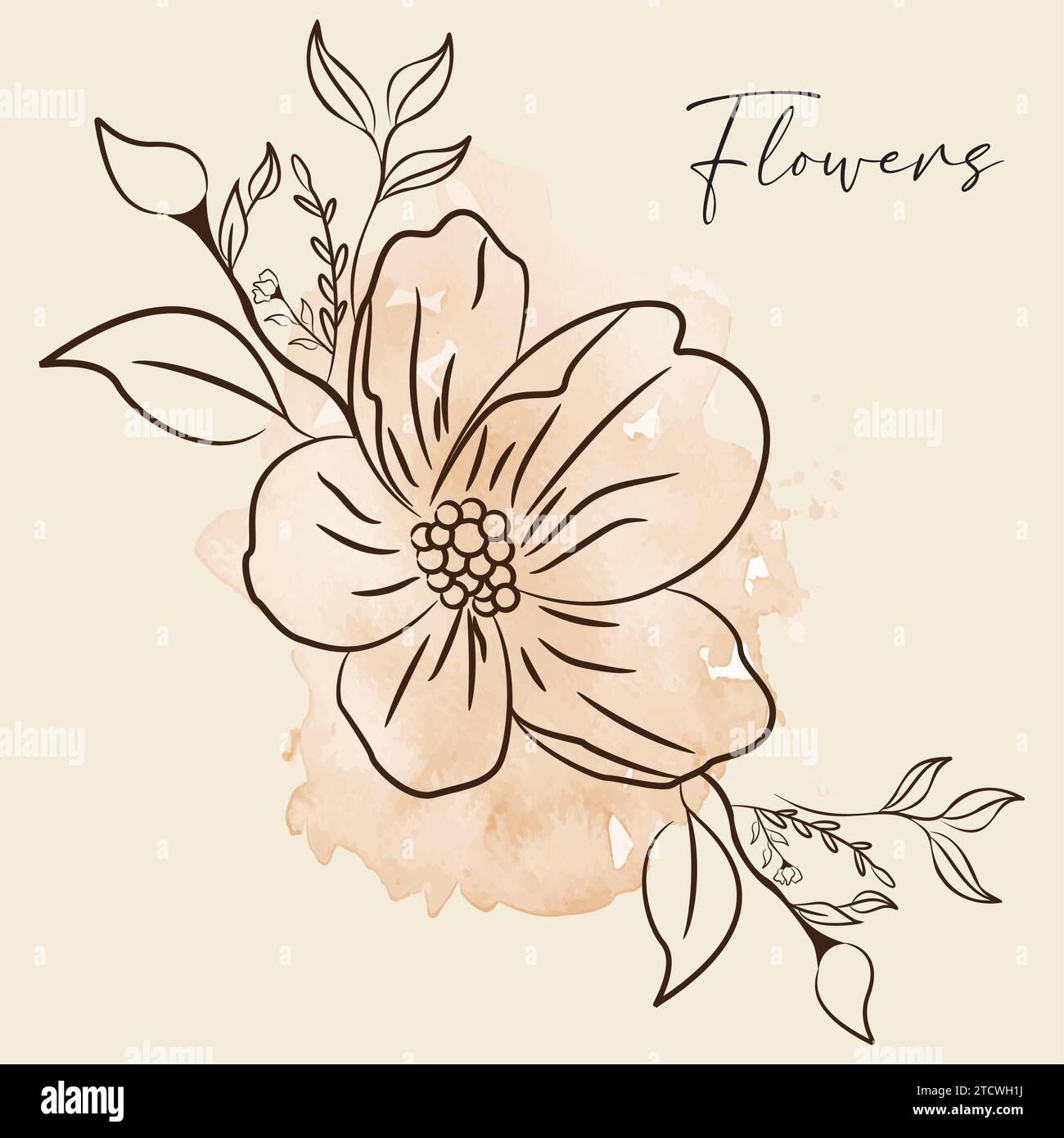 Vintage hand drawn flower sketch Vector Stock Vector Image & Art - Alamy