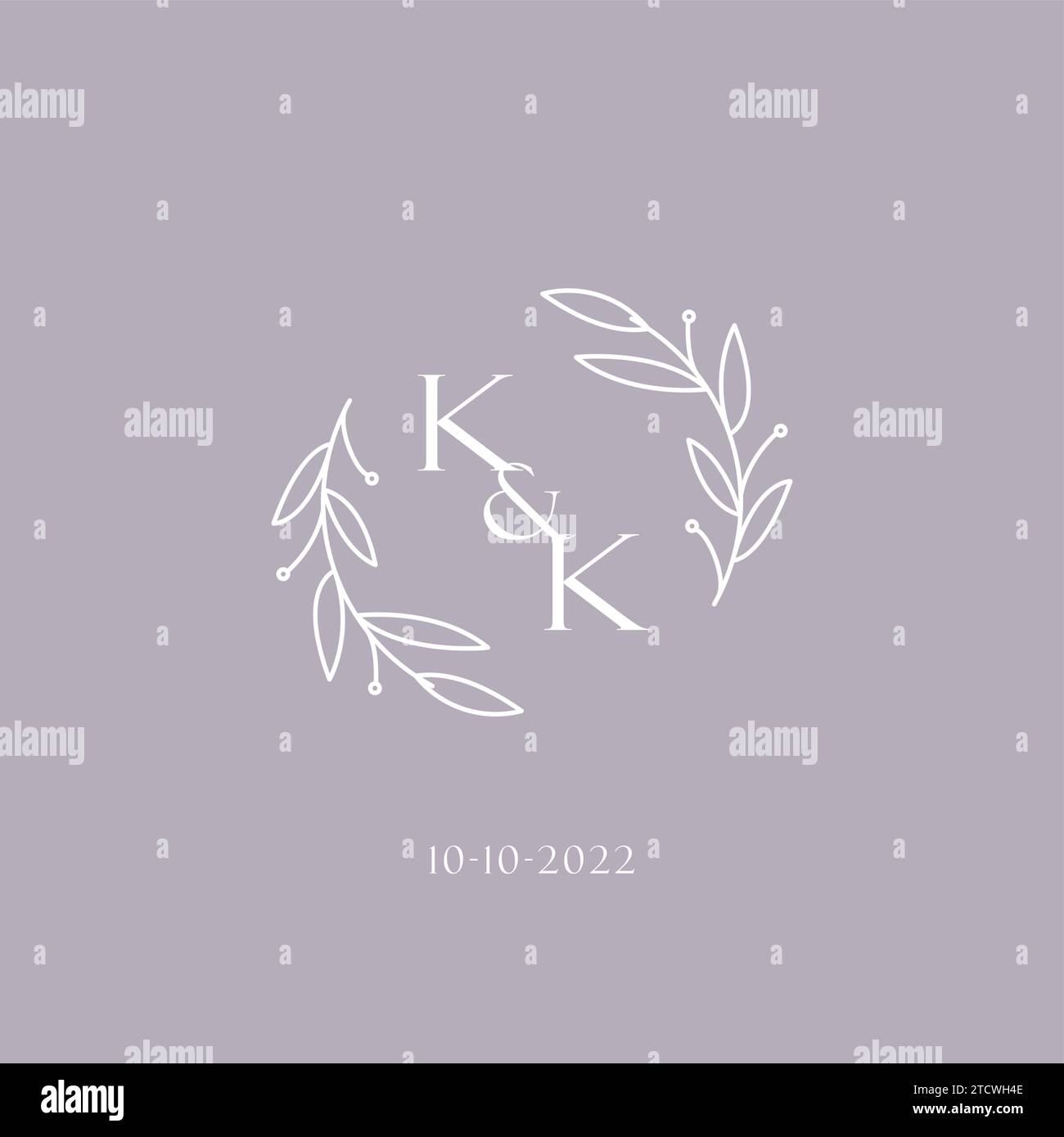 Initials KK wedding monogram logo inspiration vector graphic Stock ...