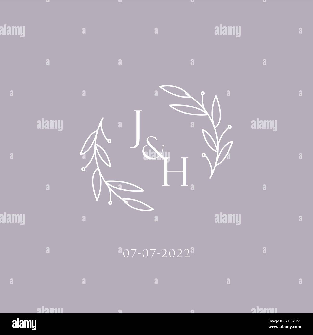 Initials JH wedding monogram logo inspiration vector graphic Stock ...