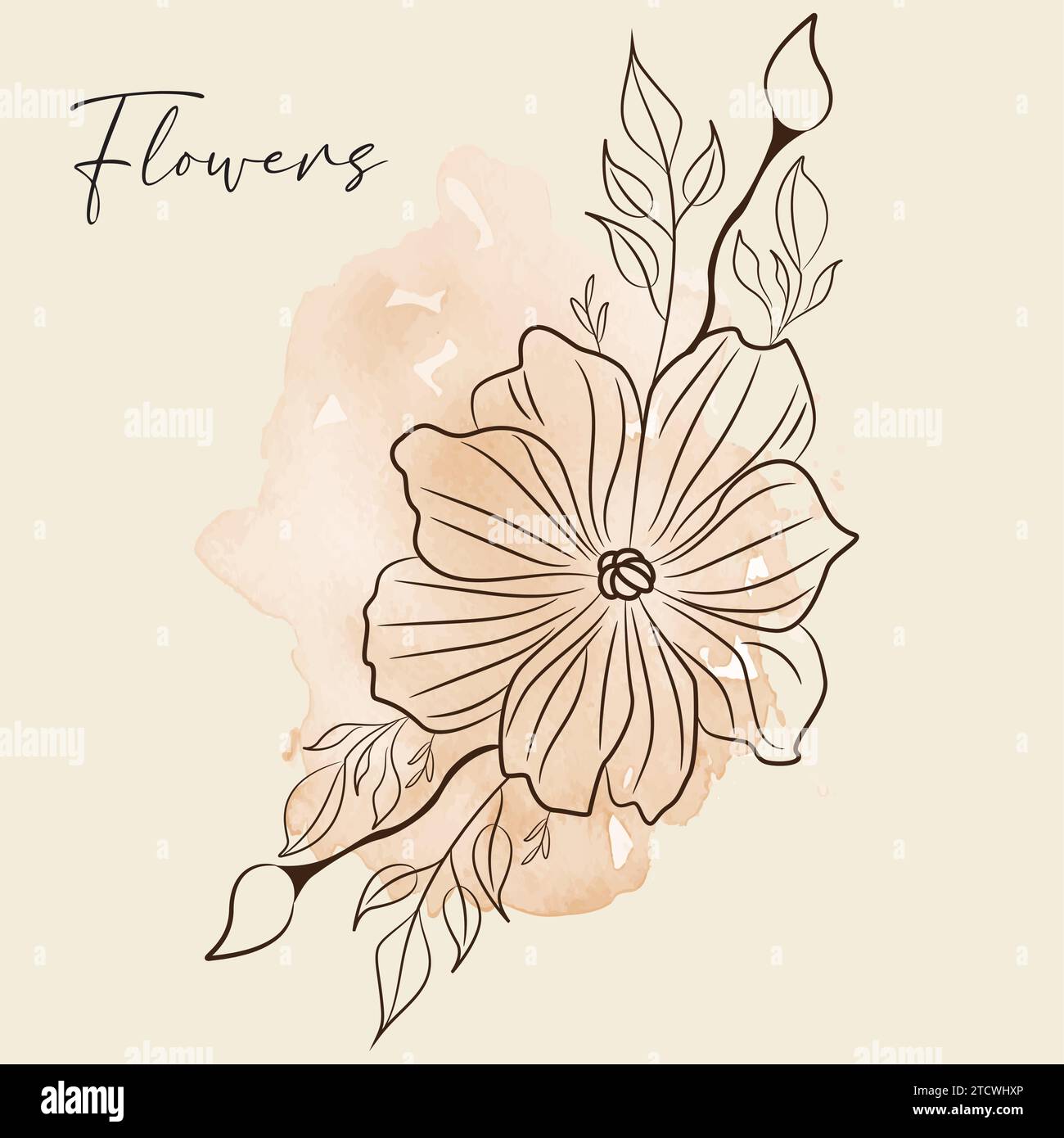 Vintage hand drawn flower sketch Vector Stock Vector Image & Art - Alamy