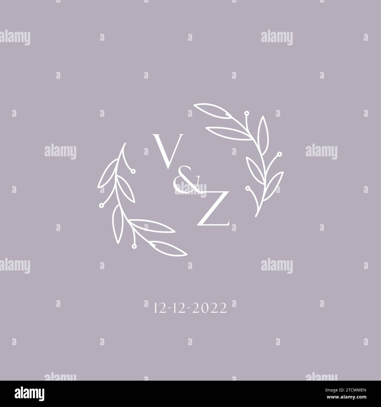 Initials VZ wedding monogram logo inspiration vector graphic Stock ...