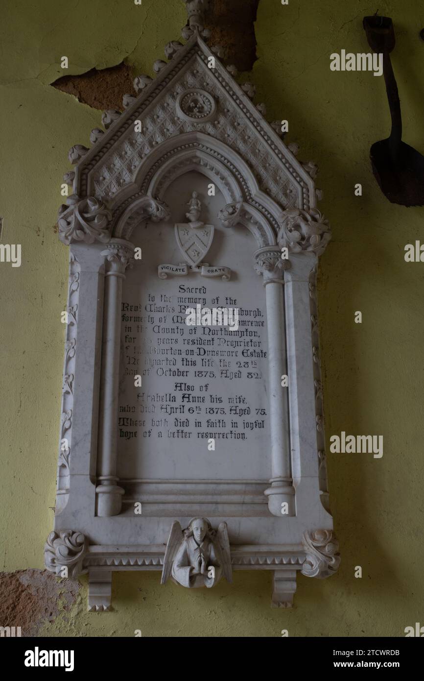 Rev. Charles Blenrome Shuckburgh monument, St. Peter`s Church, Bourton ...