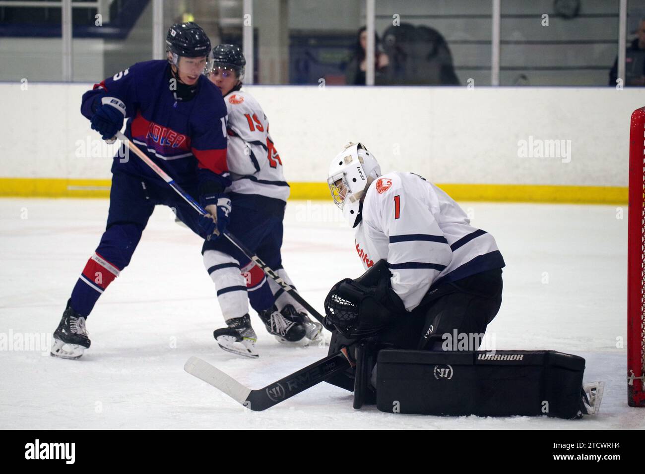 Dumfries, 14 December 2023. Netminder Danylo Douma playing for