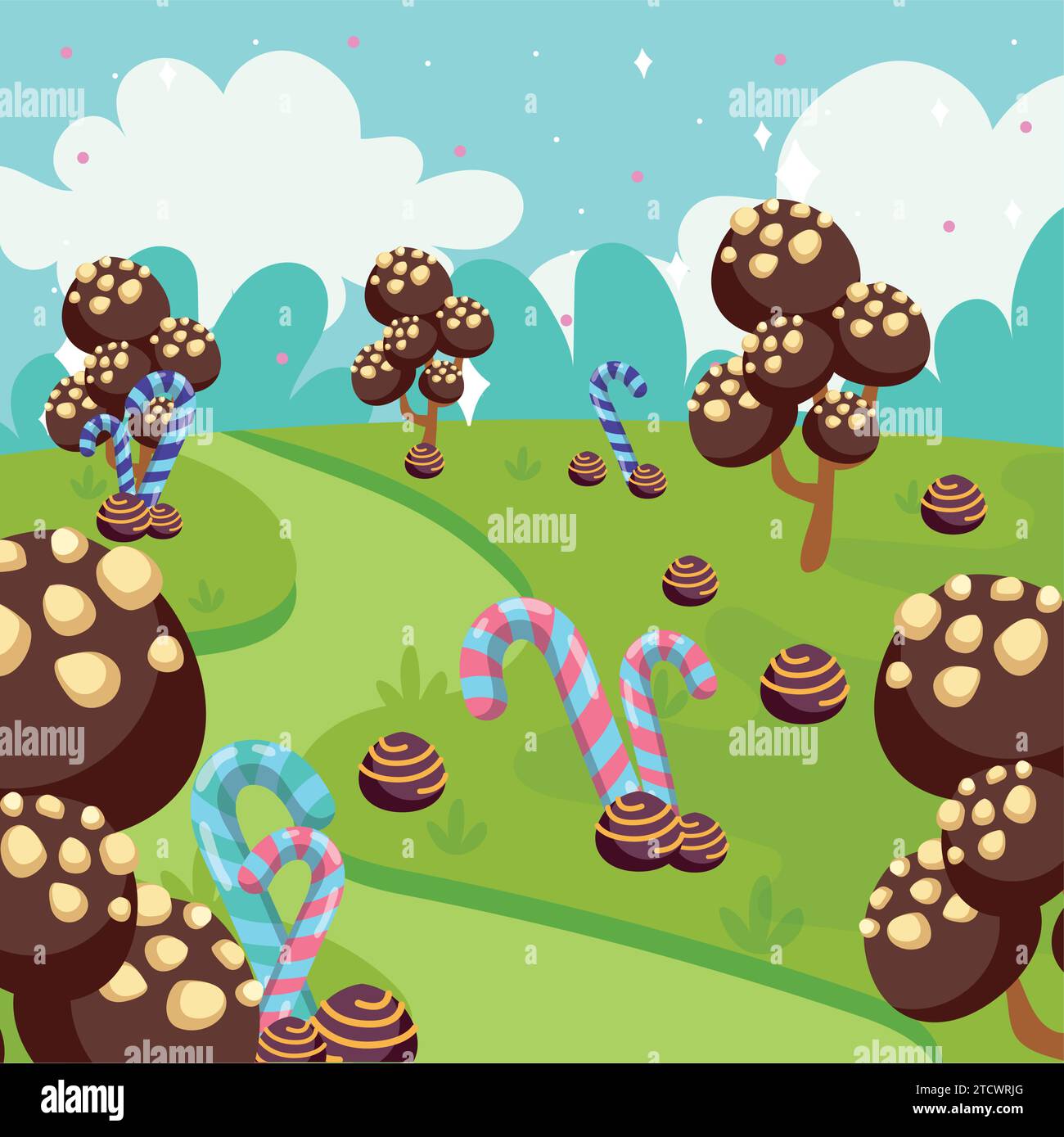 Colored candy land landscape view Vector Stock Vector Image & Art Alamy
