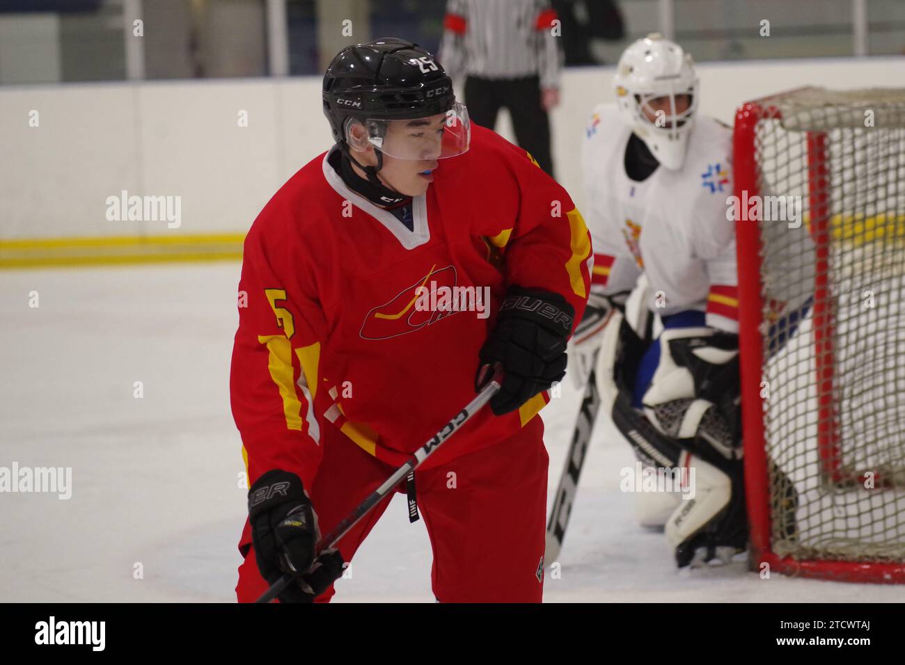 Dumfries, 11 December 2023. Liu Zihao playing for China against Spain ...