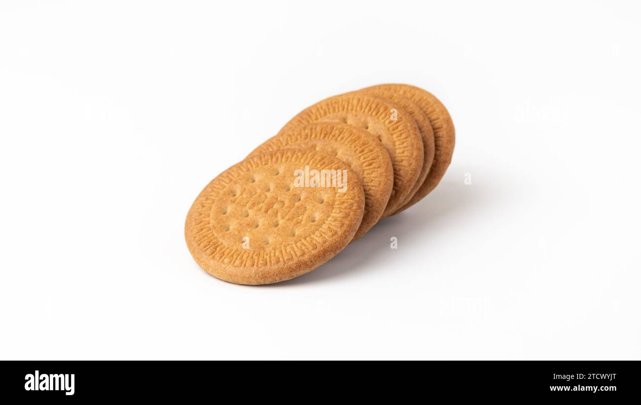 Maria biscuits on white background Stock Photo