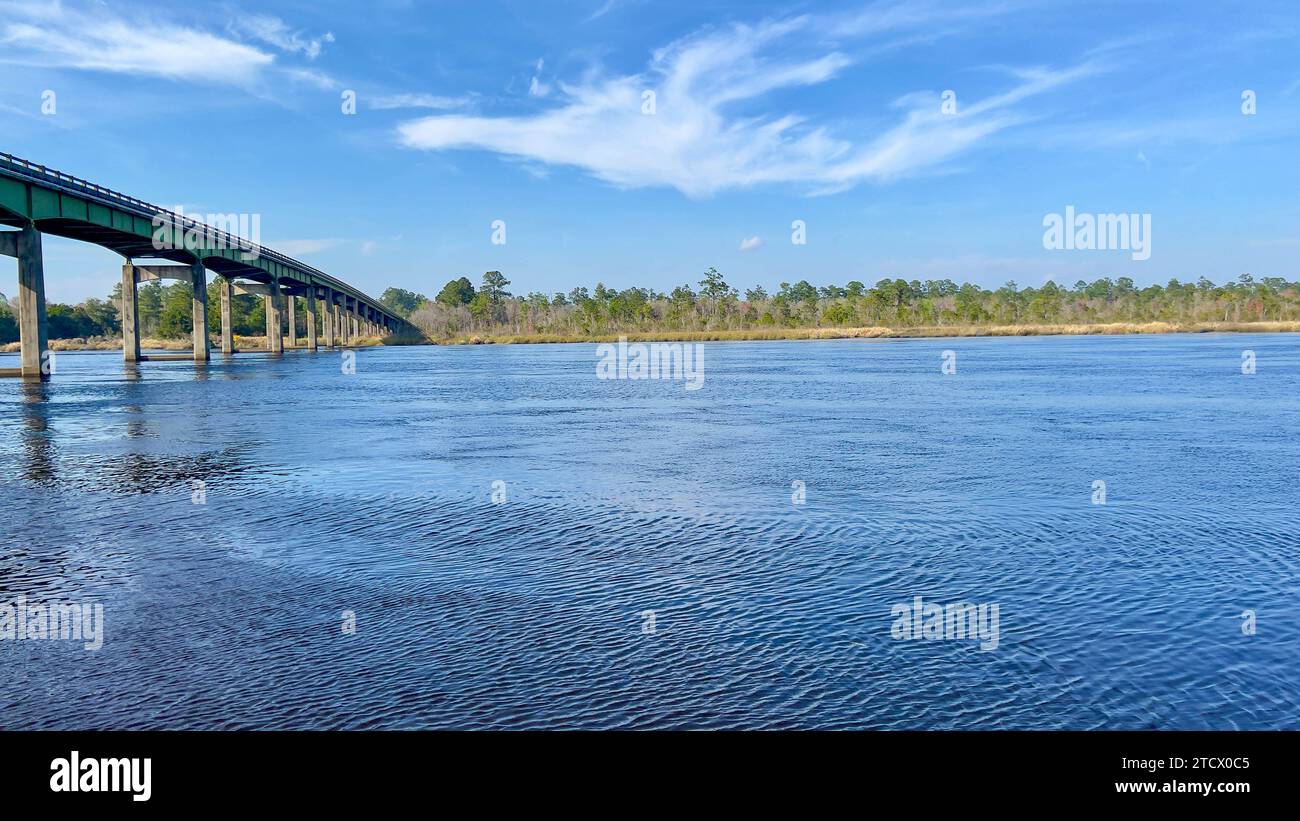 The Satilla River on a beautiful sunny day near Woodbine, in