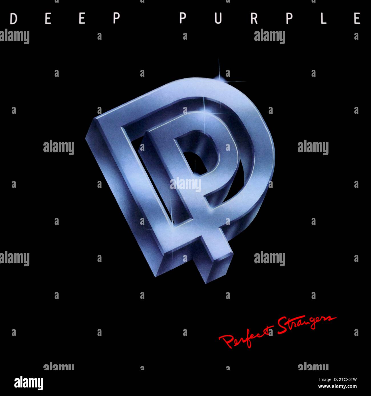 Deep Purple - original vinyl album cover - Perfect Strangers - 1984 Stock Photo
