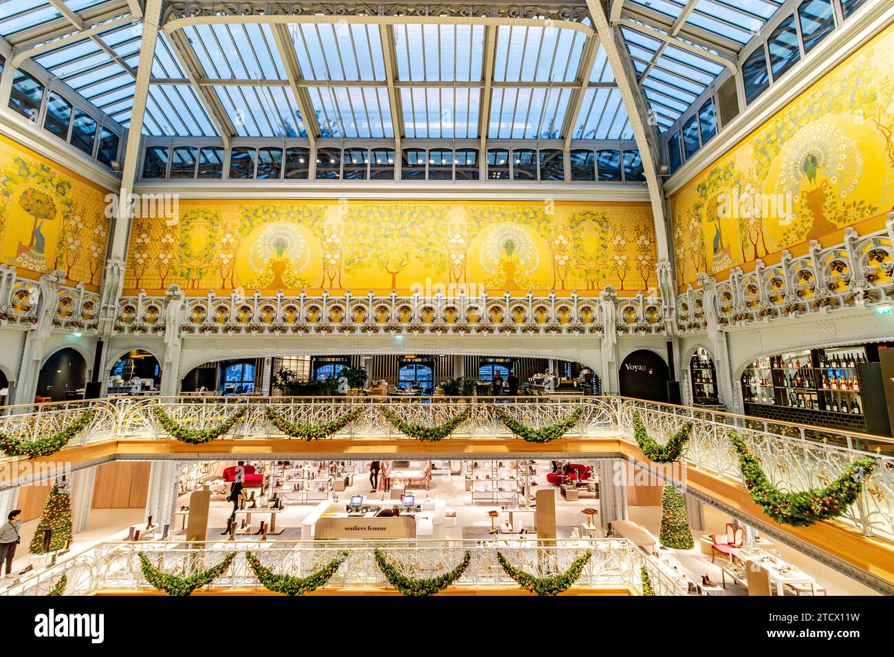 The beautiful ornate roof of La Samaritaine is a large department store in Parisin the 1st