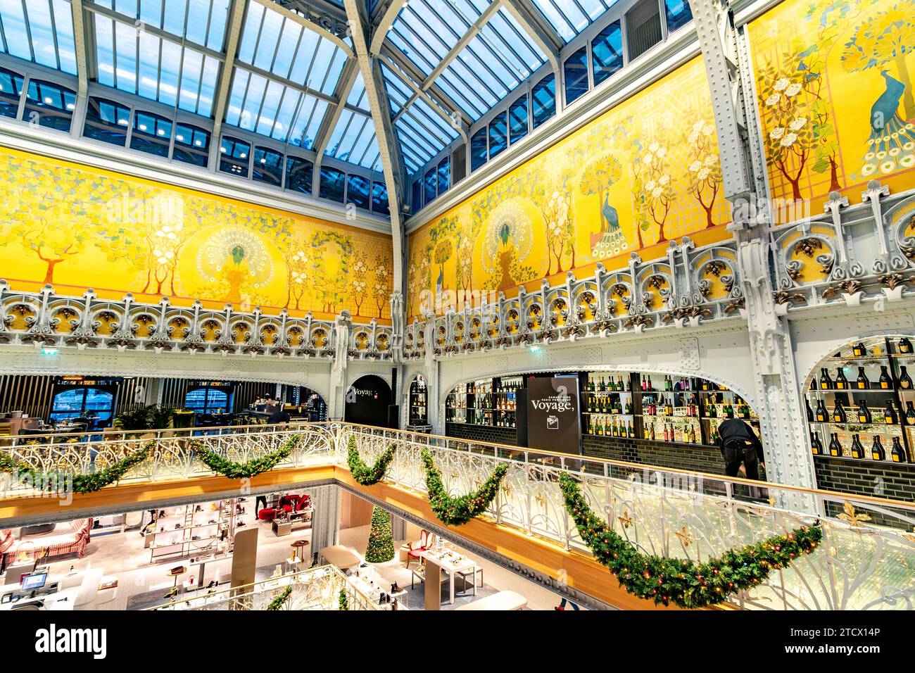 The beautiful ornate roof of La Samaritaine is a large department store in Parisin the 1st