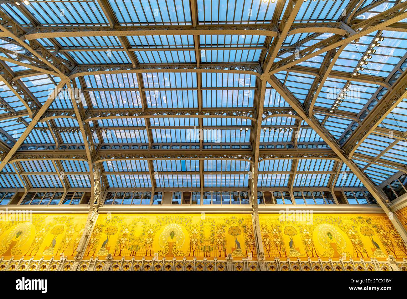 The beautiful ornate roof of La Samaritaine is a large department store in Parisin the 1st