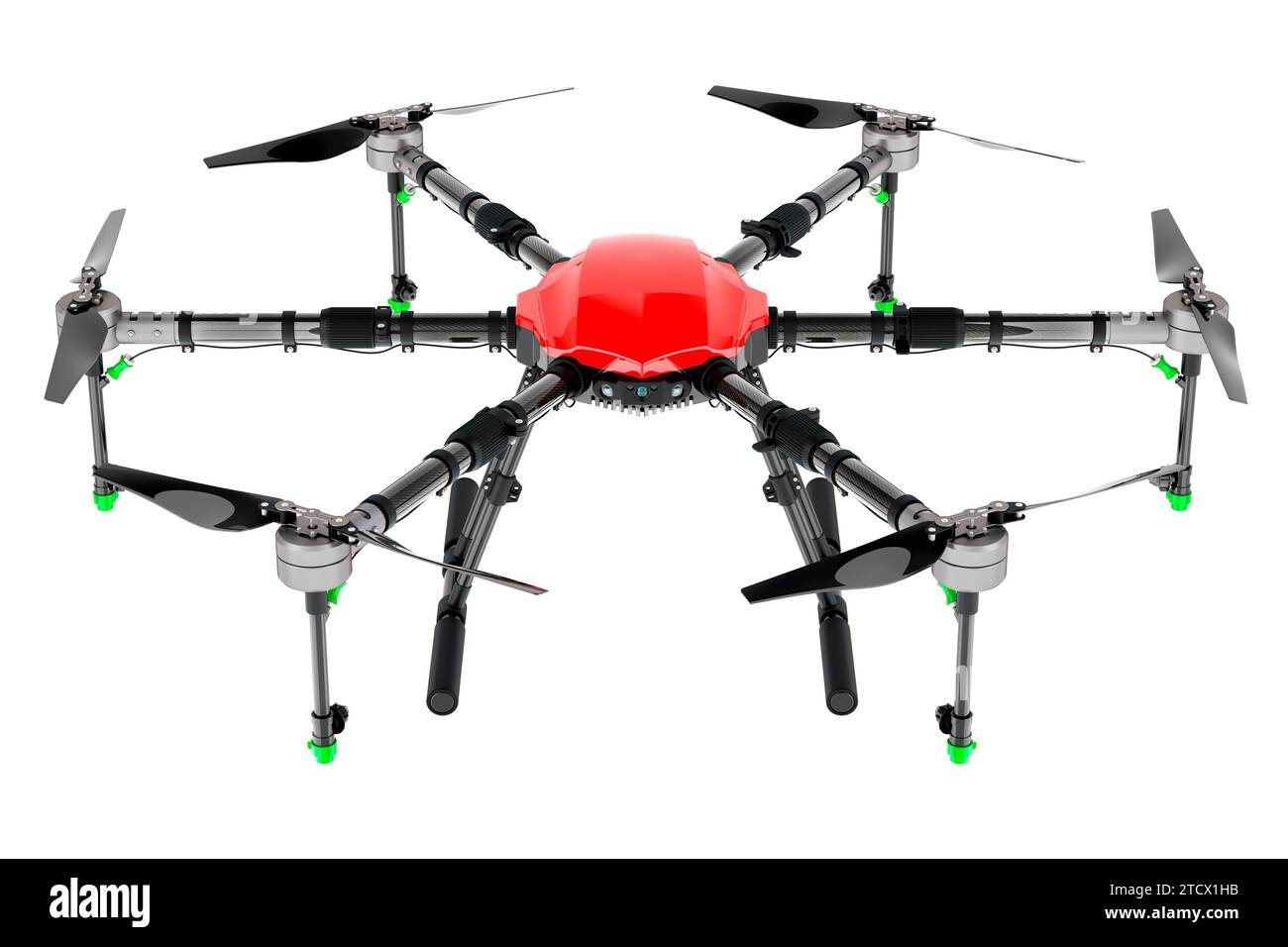 Agricultural Drone, 3D rendering isolated on white background Stock Photo