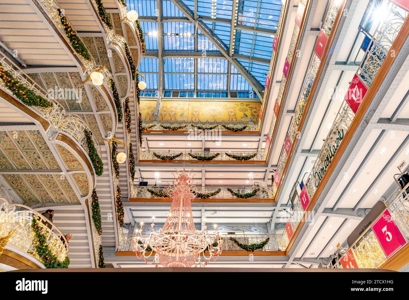 The beautiful ornate roof of La Samaritaine is a large department store in Parisin the 1st