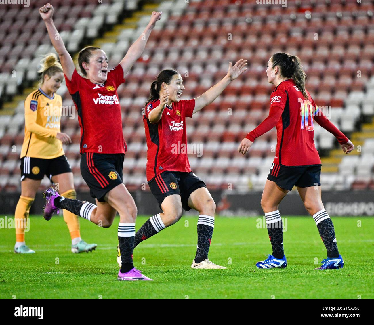 Katie Zelem 10 of Manchester United Women celebrates her goal, during