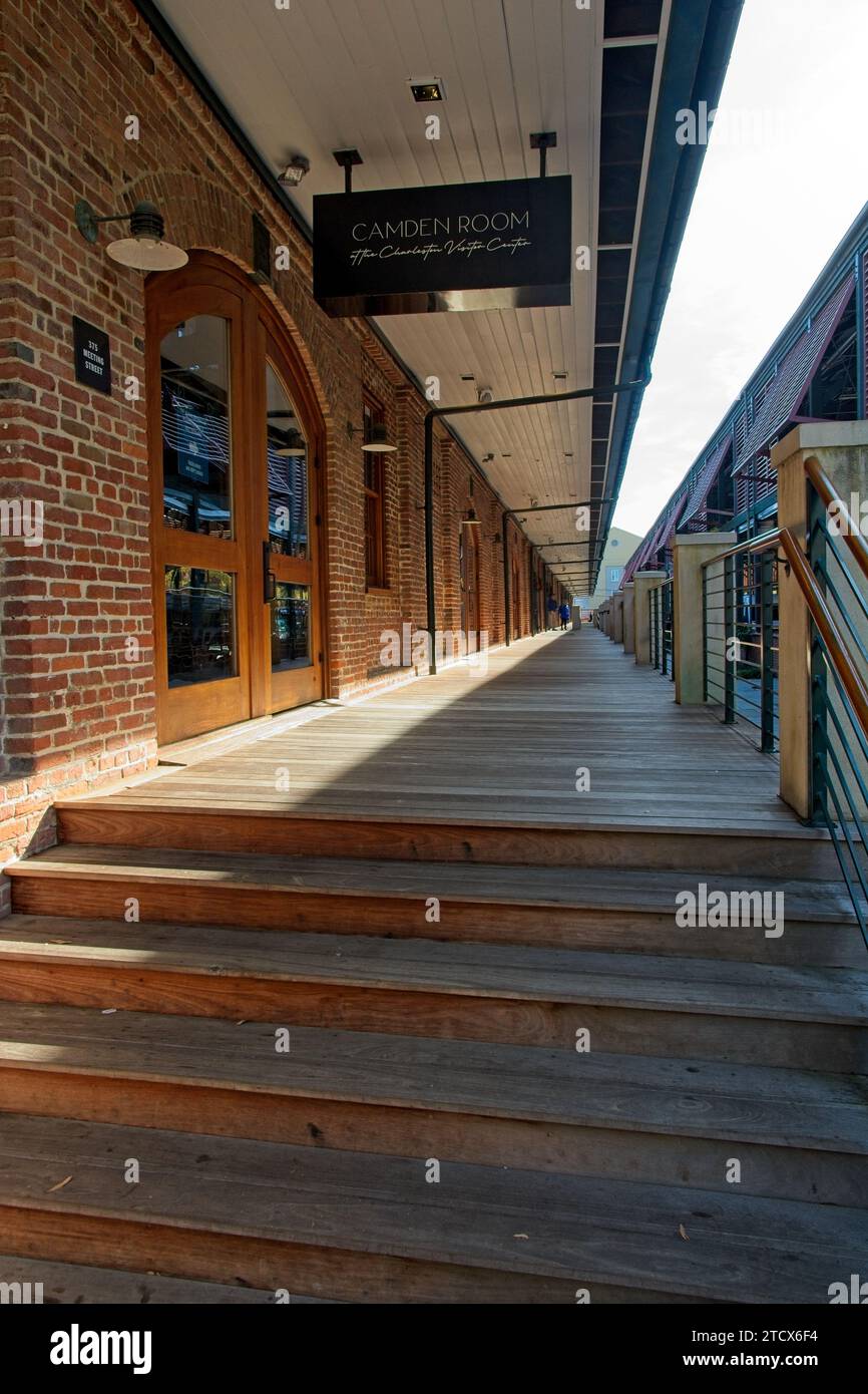 Charleston Visitor Reception and Transportation Center boardwalk, housed in 1856 Deans Warehouse