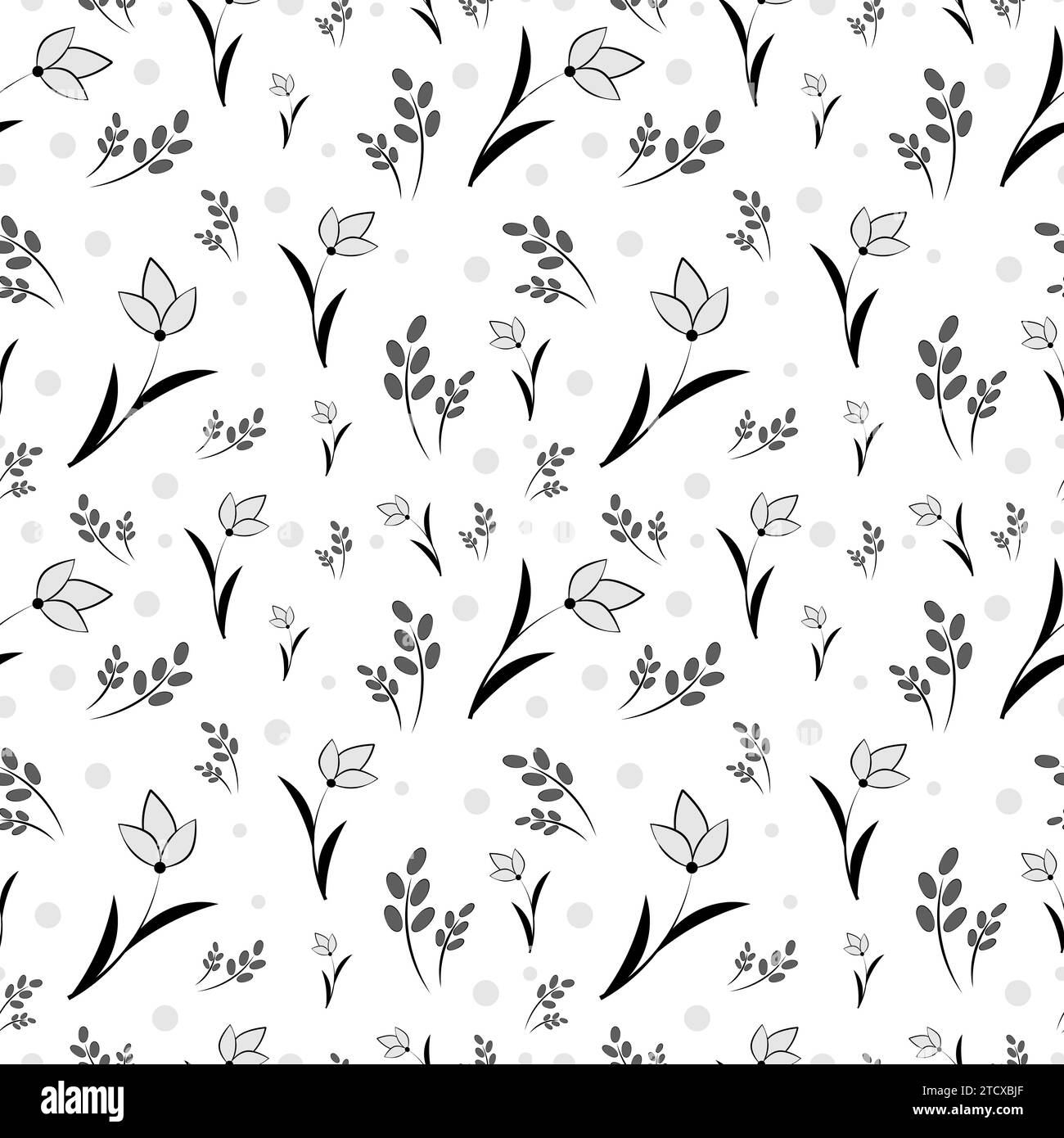 Seamless pattern with flowers on white background Stock Vector