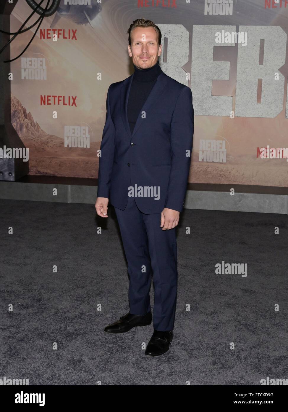 December 13, 2023, Hollywood, California, United States: Tomm Voss attends the Los Angeles Premiere Of Netflix's ''Rebel Moon - Part One: A Child Of Fire' (Credit Image: © Billy Bennight/ZUMA Press Wire) EDITORIAL USAGE ONLY! Not for Commercial USAGE! Stock Photo