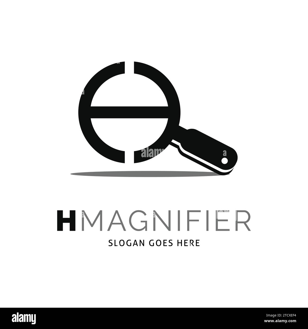 Initial Letter H Magnifying Glass Icon Vector Logo Template Illustration Design Stock Vector