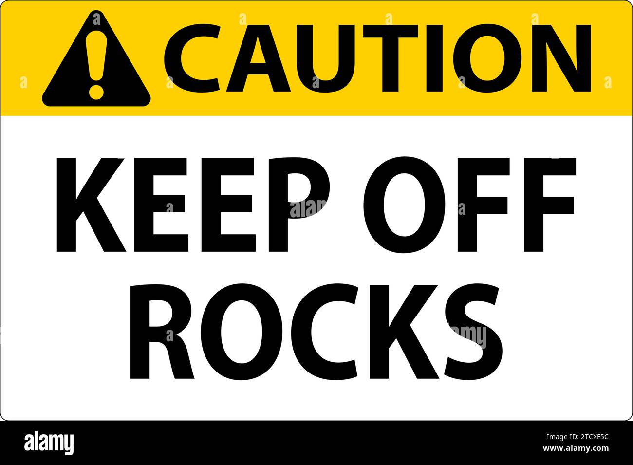 Caution Sign Keep Off Rocks Stock Vector