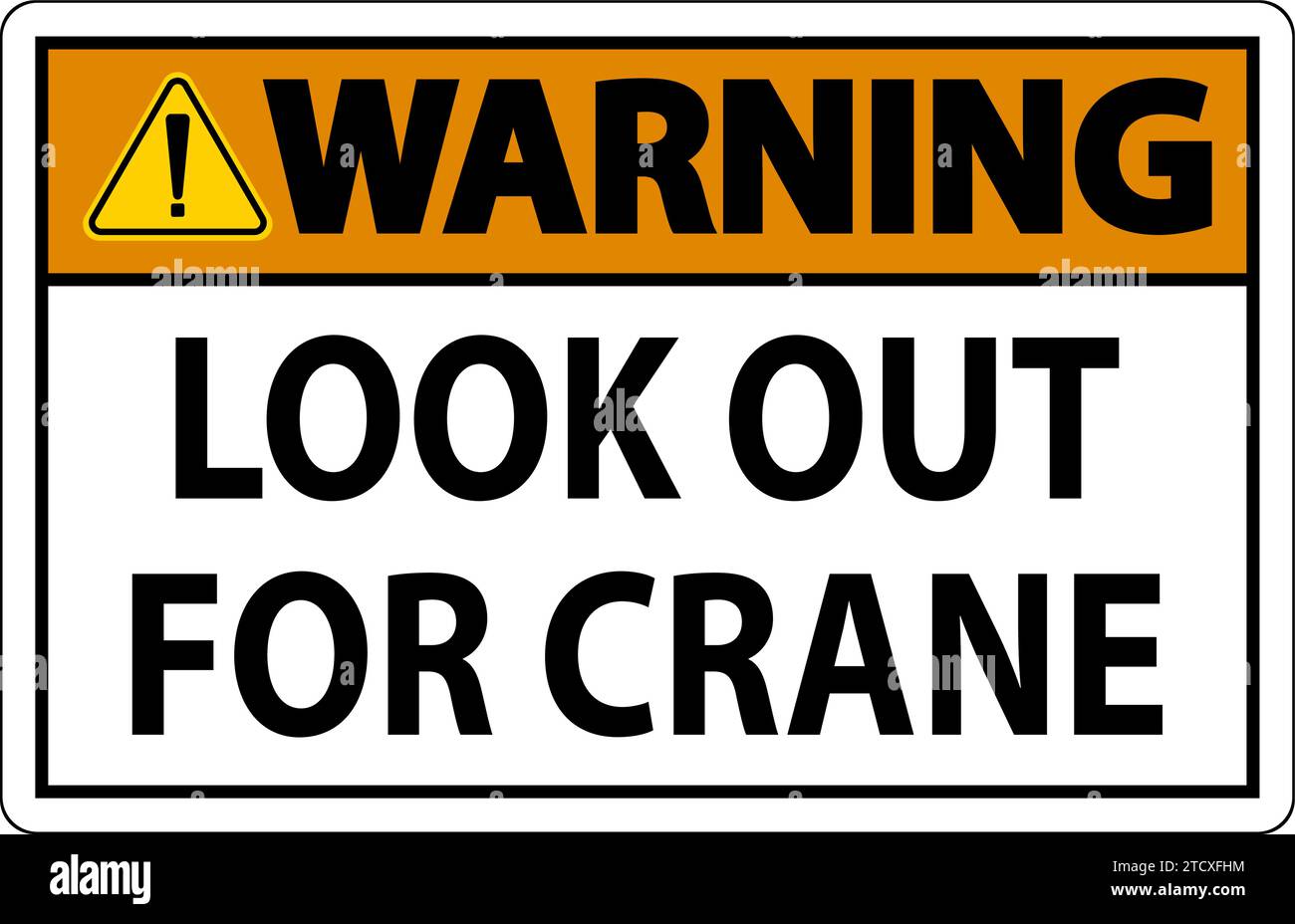 Warning Sign Look Out For Crane Stock Vector