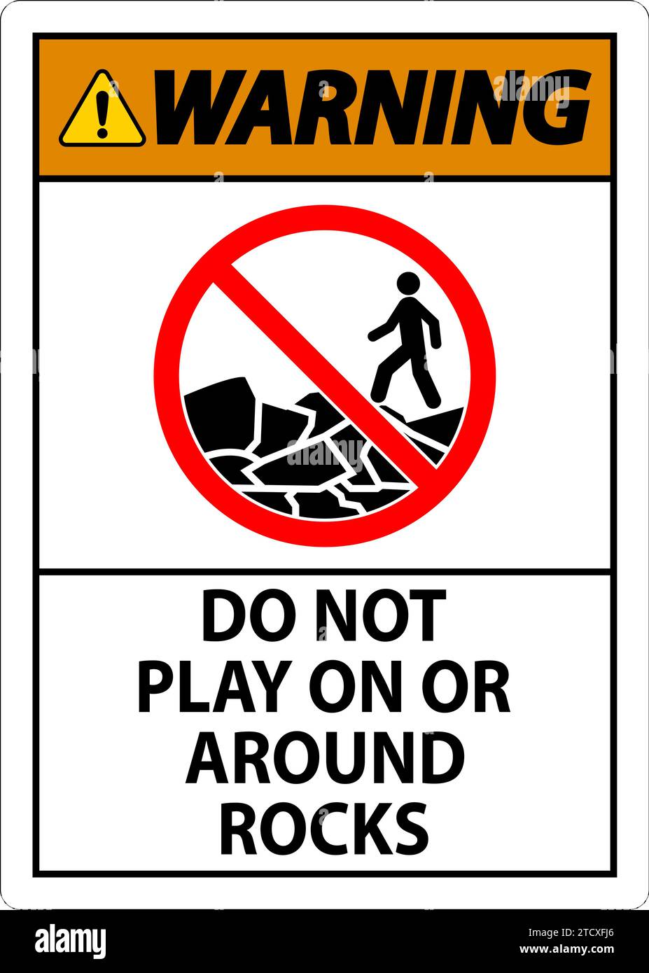 Warning Sign Do Not Play On or Around Rocks Stock Vector Image & Art
