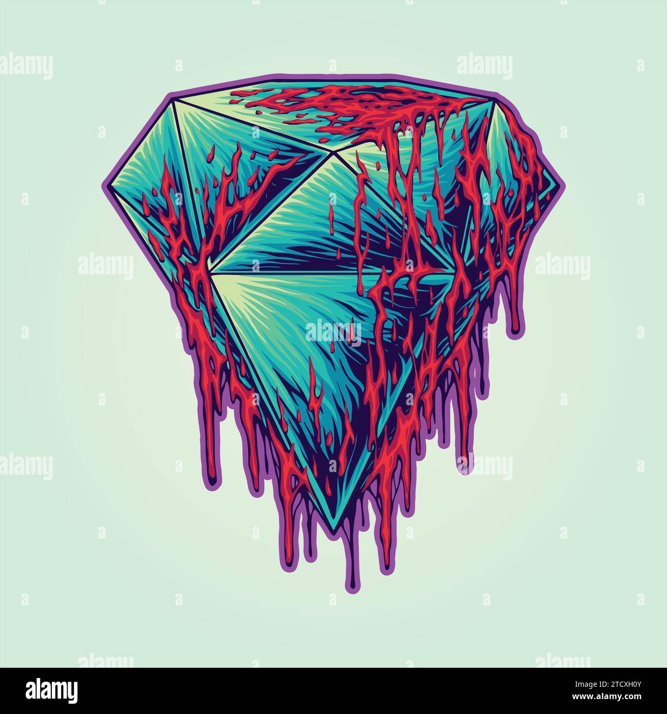 Mysterious scary melting diamond vector illustrations for your work ...
