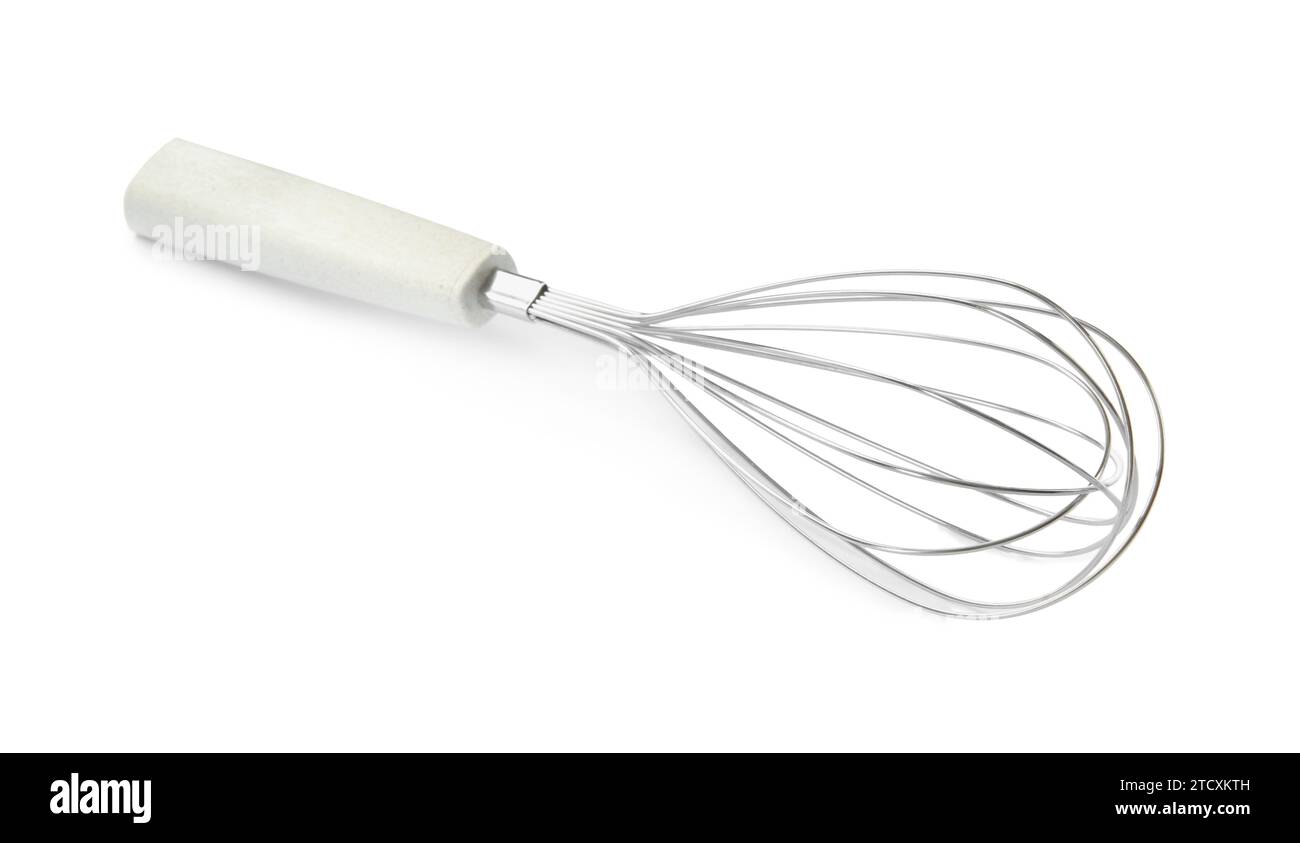 Metal whisk isolated on white. Kitchen utensil Stock Photo Alamy