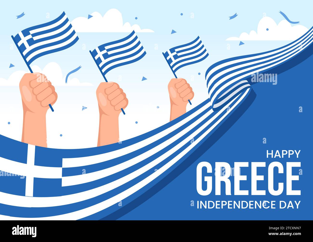 Happy Greece Independence Day Vector Illustration on March 25th with