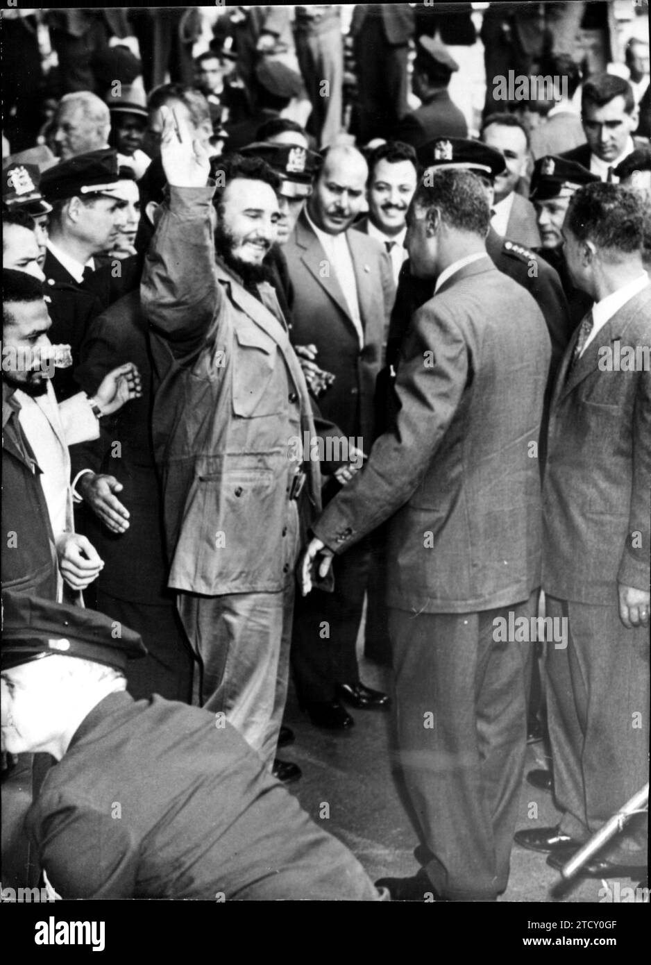 09/25/1960. Castro and Nasser in New York, where they will attend the United Nations summit. Credit: Album / Archivo ABC / Torremocha Stock Photo