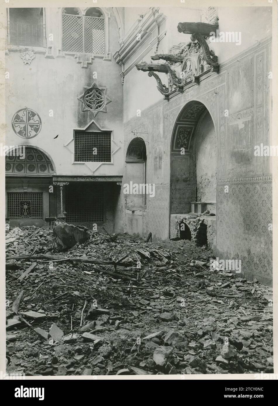 Baena (Córdoba), July 1936. Spanish Civil War. Church looted and burned ...