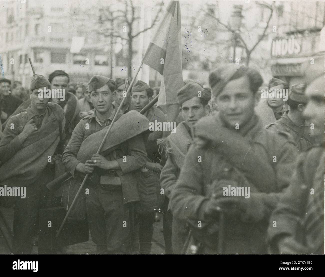 Madrid 03 28 1939 Spanish Civil War Soldiers Entering Madrid After 