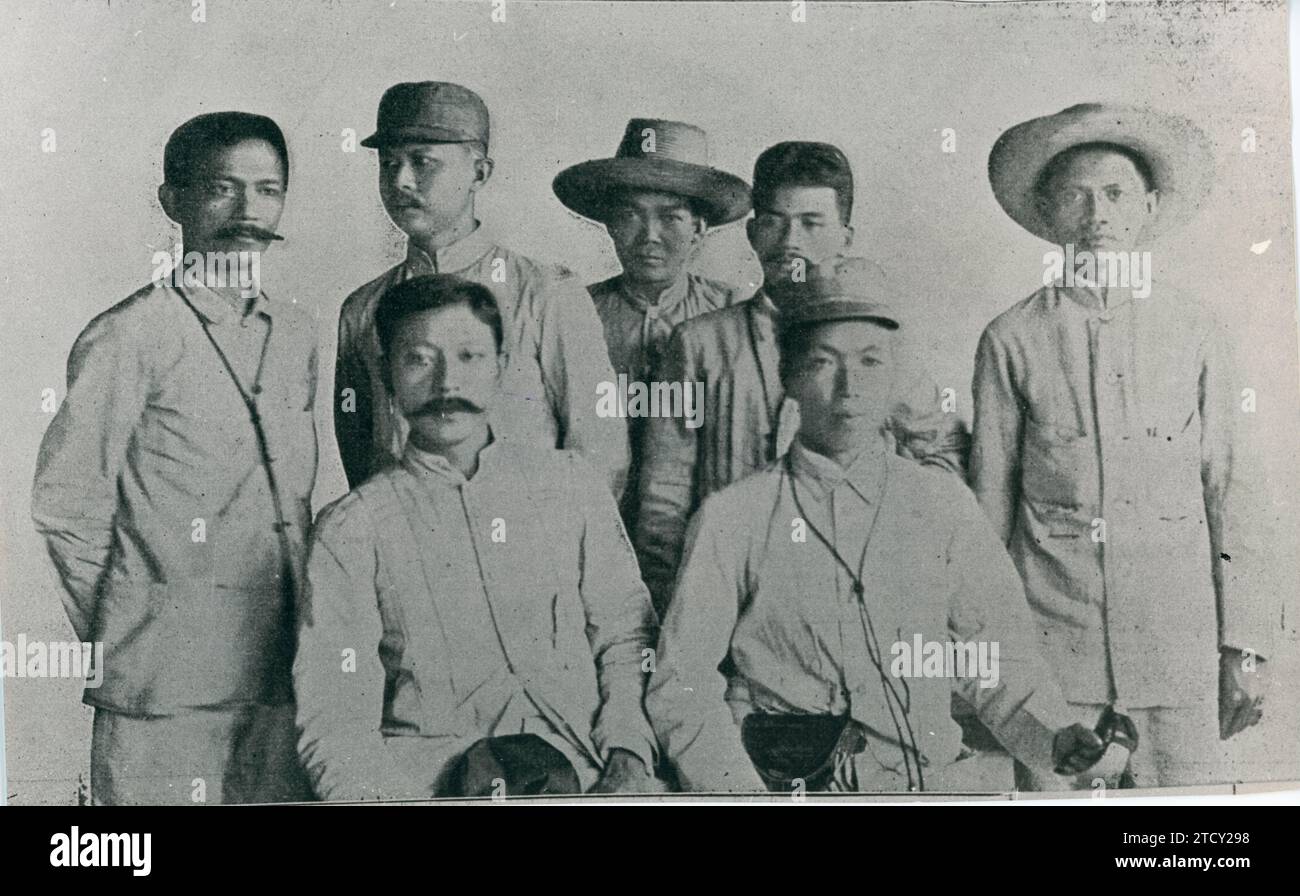 Philippines, 1898. Filipino heroes of independence. Seated, Pedro ...