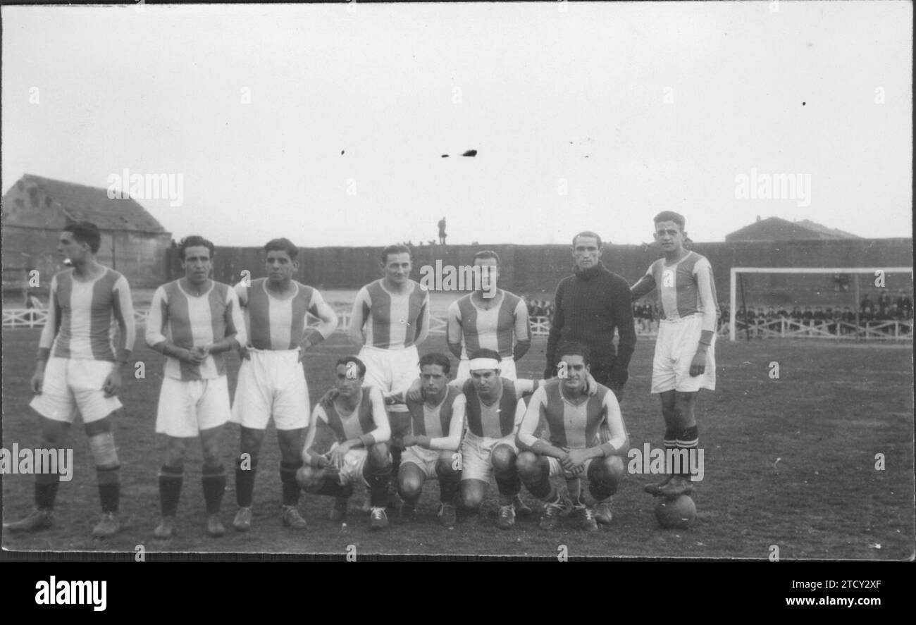 12/31/1929. The Valladolid Deportivo team, which won 8-2 against Sporting de Gijón. Credit: Album / Archivo ABC / Cacho Stock Photo