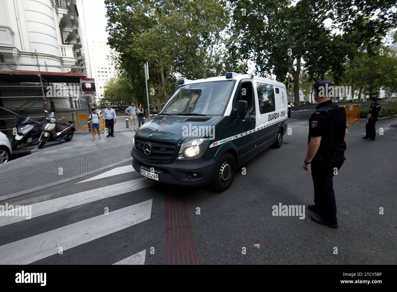 Madrid, 07/20/2017. Police van where Ángel María Villar and his son Gorka are taken to the Soto del Real prison. Photo: Oscar del Pozo ARCHDC. Credit: Album / Archivo ABC / Oscar del Pozo Stock Photo