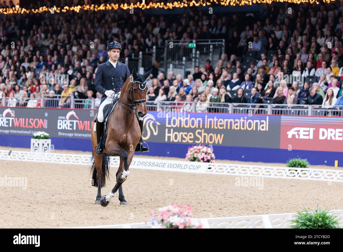 Alexandre Ayache of France with Jolene during the FEI Dressage World Cup Freestyle at the London International Horse Show on December 14, 2023, London Excel Centre, United Kingdom (Photo by Maxime David - MXIMD Pictures) Stock Photo