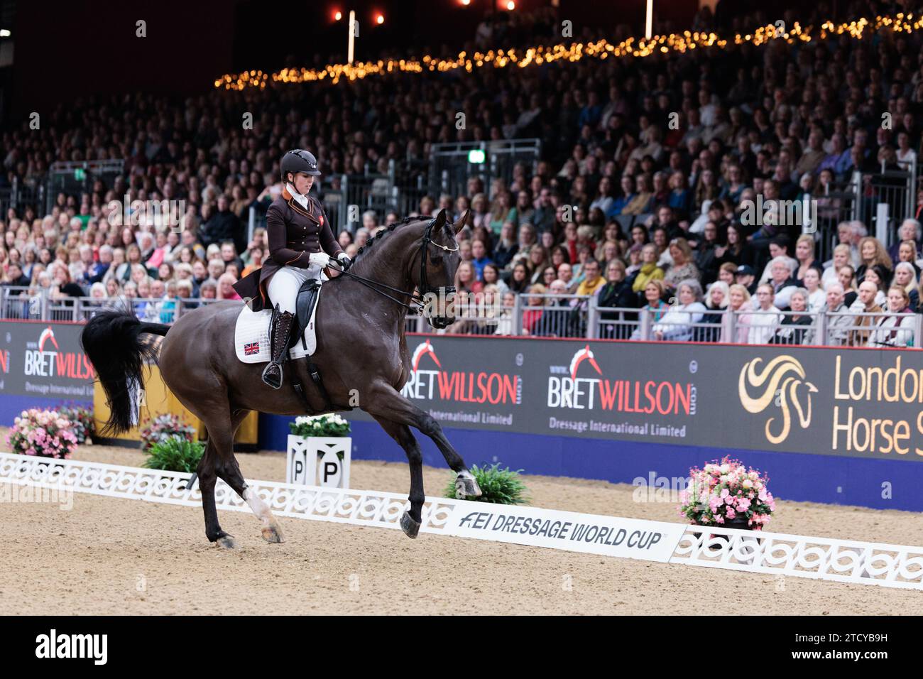 Becky Moody of Great Britain with Jagerbomb during the FEI Dressage