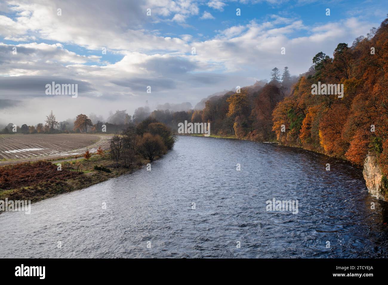 River Spey in late autumn. Craigellachie, Morayshire, Scotland Stock Photo