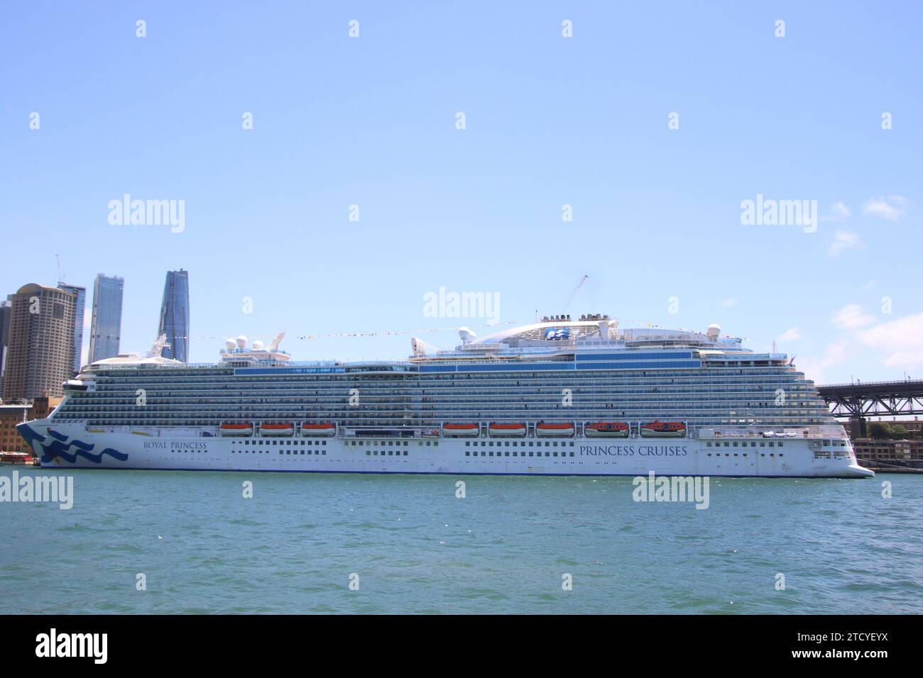 Sydney, Australia. 15th December 2023. The Princess Cruises cruise liner Royal Princess moored