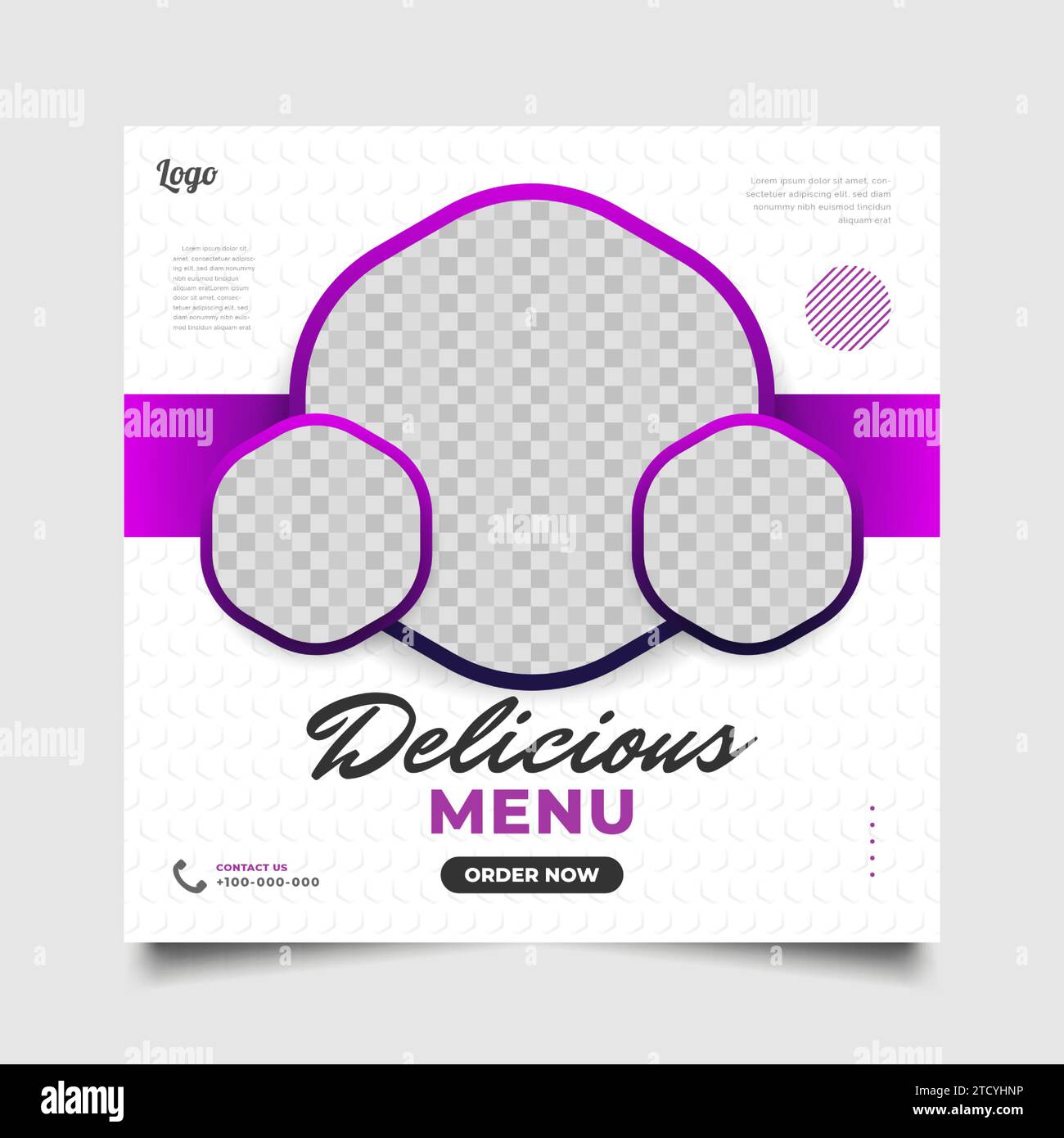 Social Media Post or Banner Template for Food or Drink Promotion. Layout design for marketing on social media Stock Vector