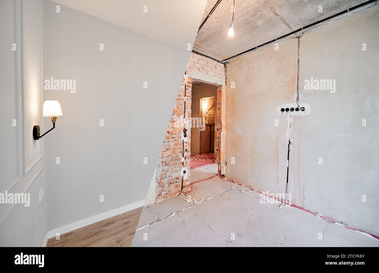 Gallery Detail: Photo Collage Of Apartment Room Before And After Restoration Or