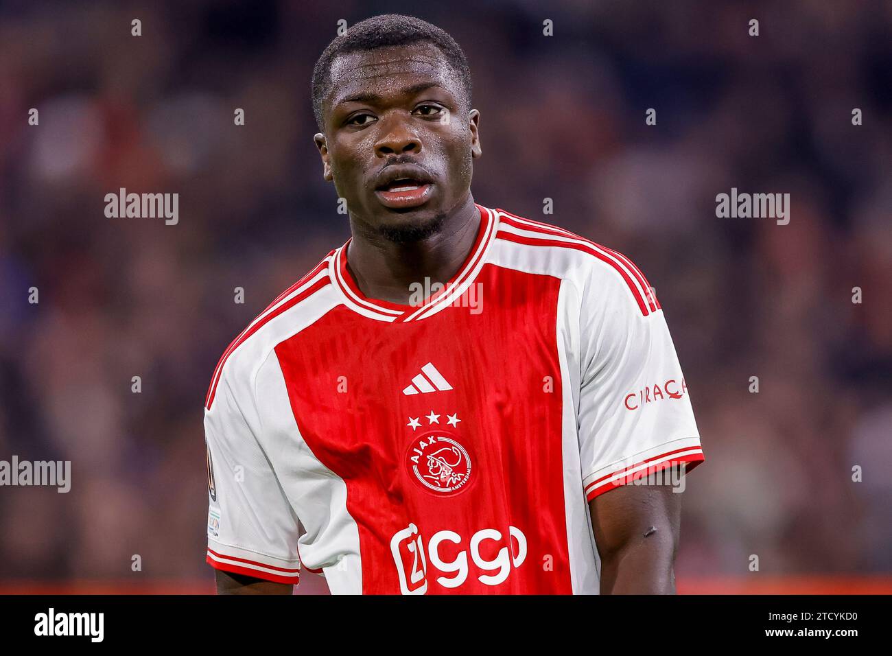 AMSTERDAM, NETHERLANDS - DECEMBER 14: Brian Brobbey (Ajax) looks on during the Group B - UEFA Europa League 2023/24 match of AFC Ajax and AEK Athens F Stock Photo