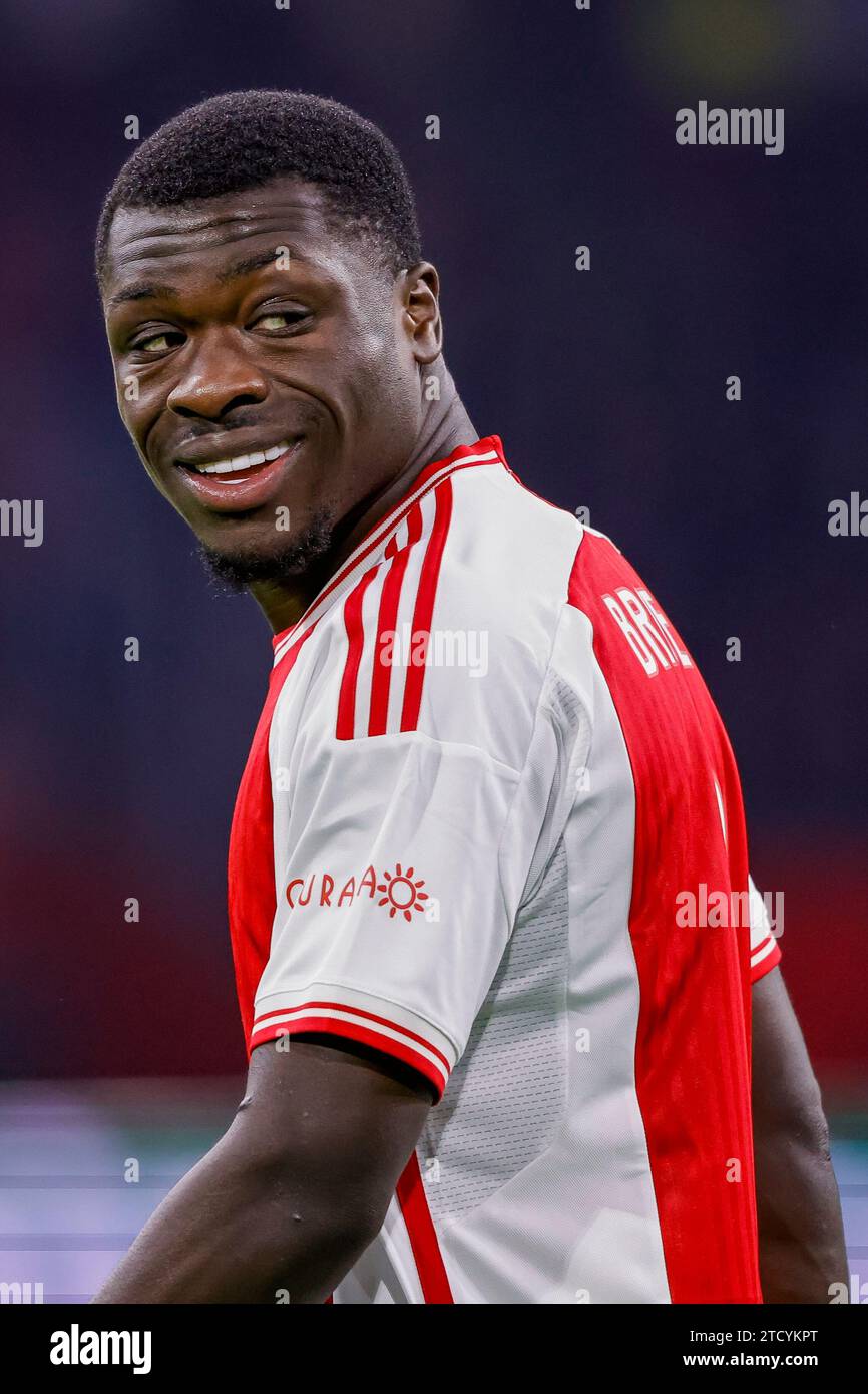 AMSTERDAM, NETHERLANDS - DECEMBER 14: Brian Brobbey (Ajax) looks on during the Group B - UEFA Europa League 2023/24 match of AFC Ajax and AEK Athens F Stock Photo