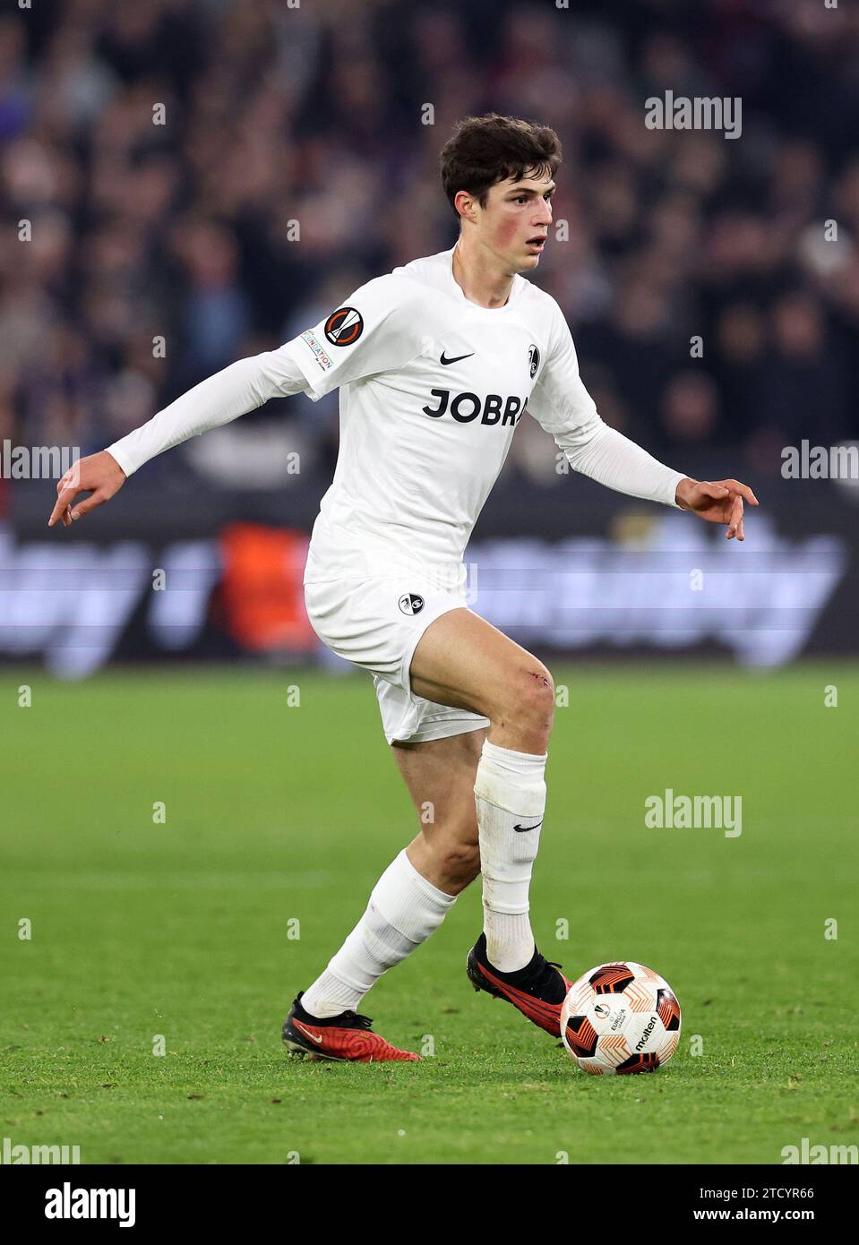 London, England, 14th December 2023. Merlin Röhl of SC Freiburg during the UEFA Europa League match at the London Stadium, London. Picture credit should read: David Klein / Sportimage Stock Photo